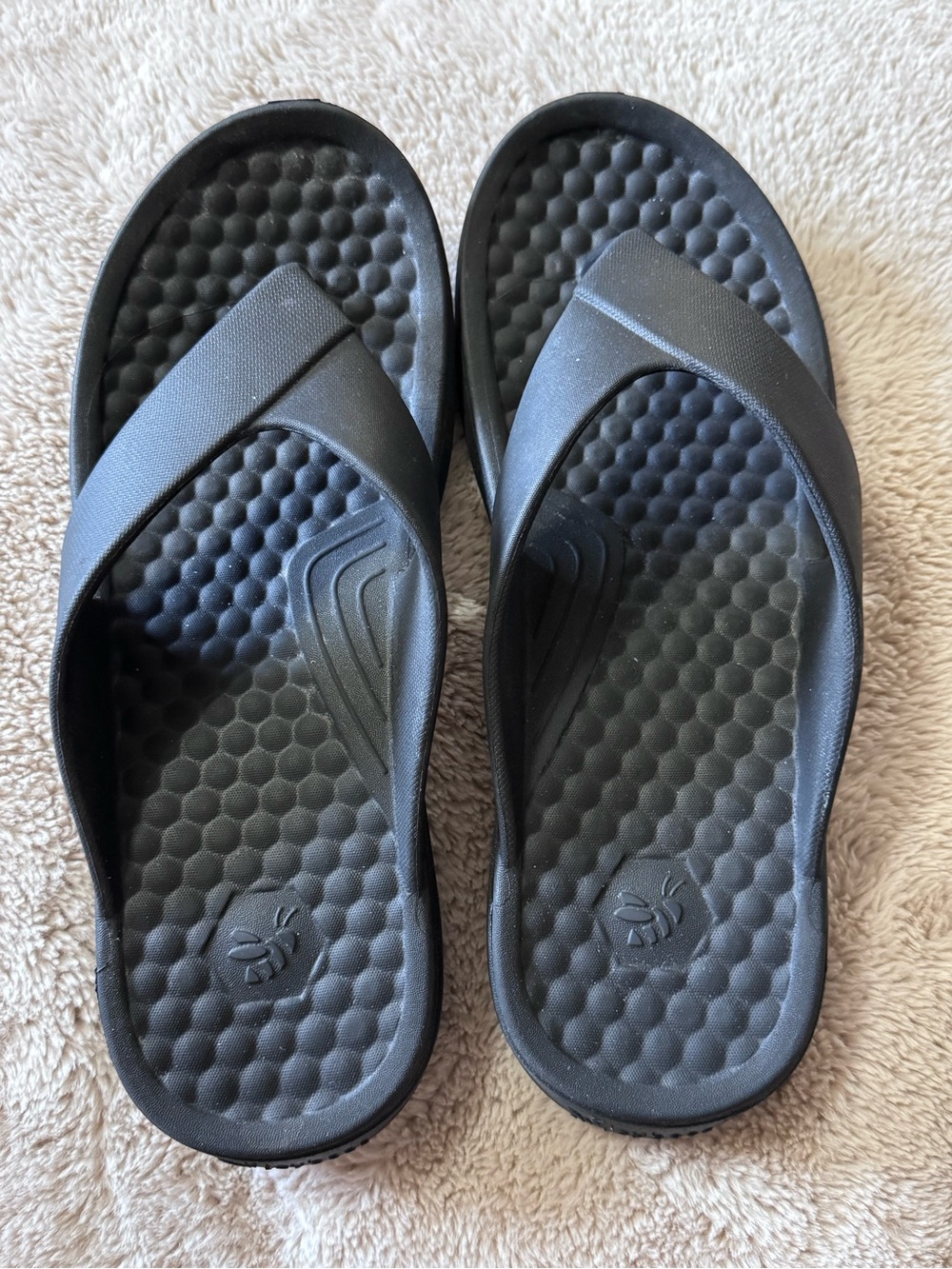 Joybees Black Rubber Recovery Sandals